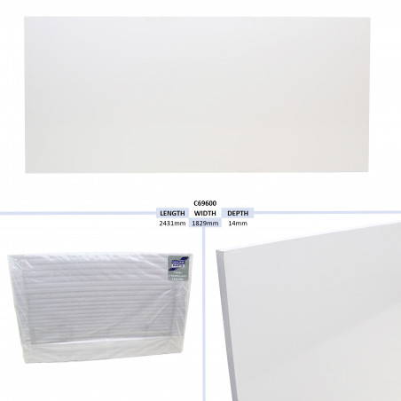 PANNEAU LATERAL, BLANC - BV85 (6' HEADROOM) TAILLE - 2431 X 1829 X 14MM